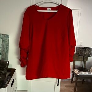 CAbi Bold Red/Orange Blouse